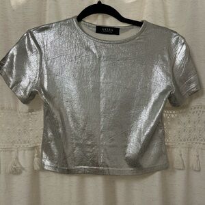 AKIRA Shimmering Silver Tee